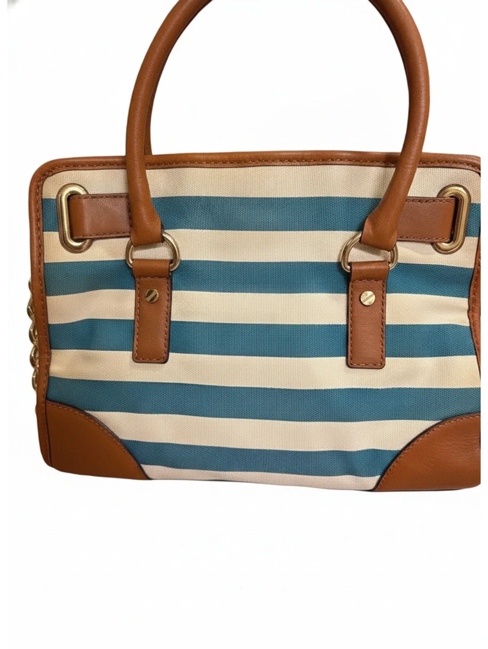 Michael Kors Hamilton Striped Canvas Mini Tote Bag